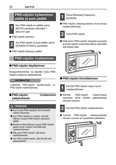 Toyota TNS410 - PZ420-E0333-FI - TNS410 - mode d'emploi