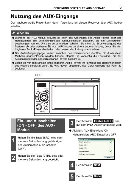 Toyota TNS410 - PZ420-E0333-DE - TNS410 - mode d'emploi