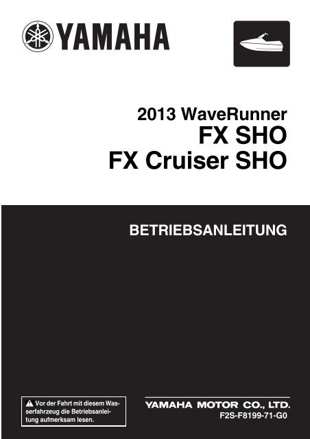 Yamaha FX HO Cruiser - 2013 - Manuale d'Istruzioni Deutsch