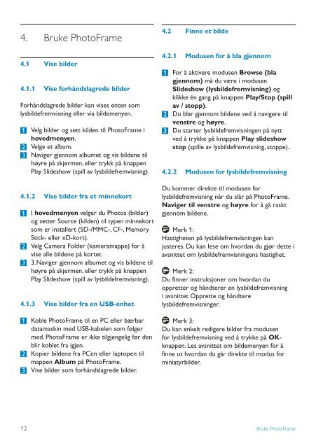 Philips PhotoFrame - User manual - NOR