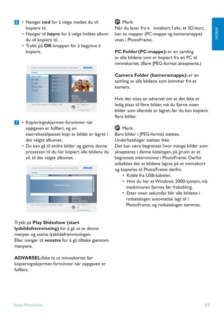 Philips PhotoFrame - User manual - NOR