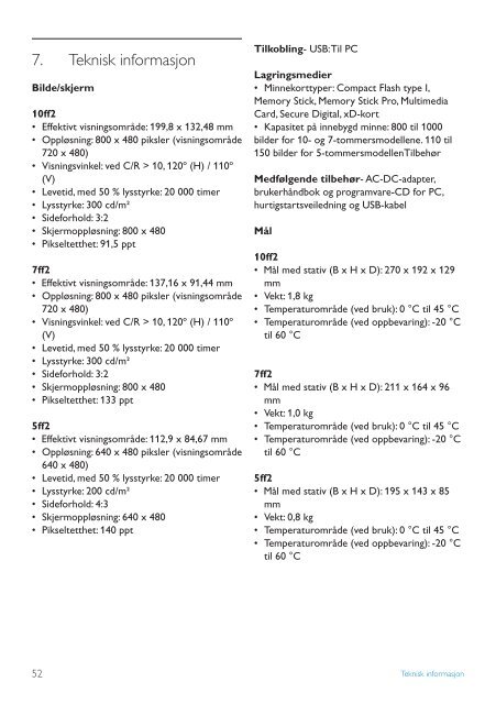 Philips PhotoFrame - User manual - NOR