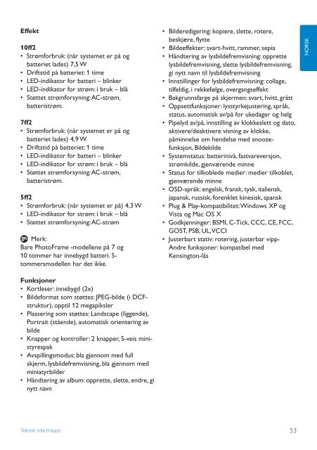 Philips PhotoFrame - User manual - NOR