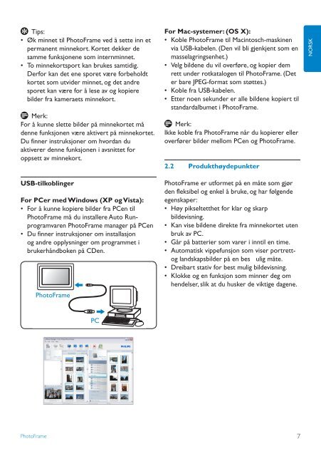 Philips PhotoFrame - User manual - NOR