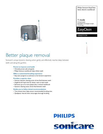 Philips Sonicare EasyClean Sonic electric toothbrush - Leaflet - AEN