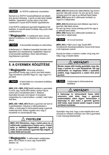 Toyota Child restraint seat - 73700-0W150 - Child restraint seat - Midi - mode d'emploi