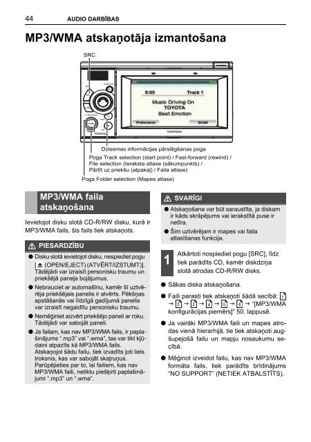 Toyota TNS410 - PZ420-E0333-LV - TNS410 - mode d'emploi