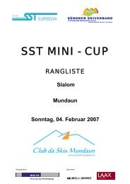 SST MINI-CUP Slalom 2. Rennen - Skiclub-Mundaun