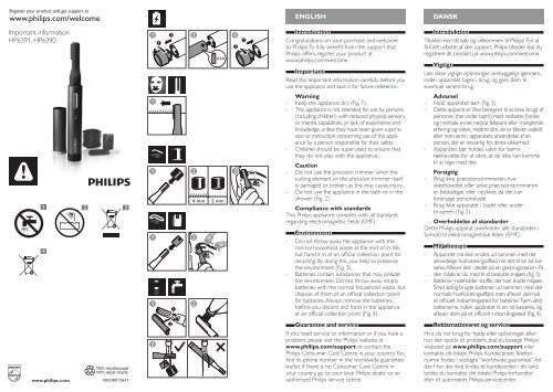 Philips Precision trimmer Precision trimmer - User manual - TUR
