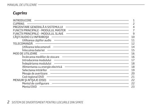 Toyota Rear Entertainment System - PZ462-00207-00 - Rear Entertainment System - Romanian - mode d'emploi