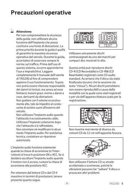 Toyota TAS200 - PZ420-00212-IT - TAS200 (Italian) - mode d'emploi