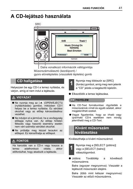 Toyota TNS410 - PZ420-E0333-HU - TNS410 - mode d'emploi