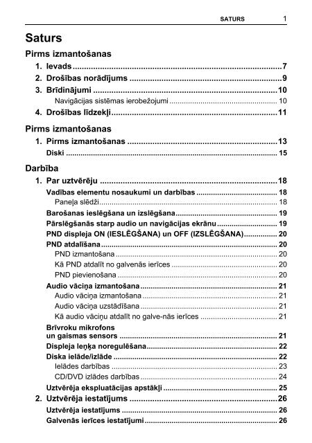 Toyota TNS410 - PZ420-E0333-LV - TNS410 - mode d'emploi