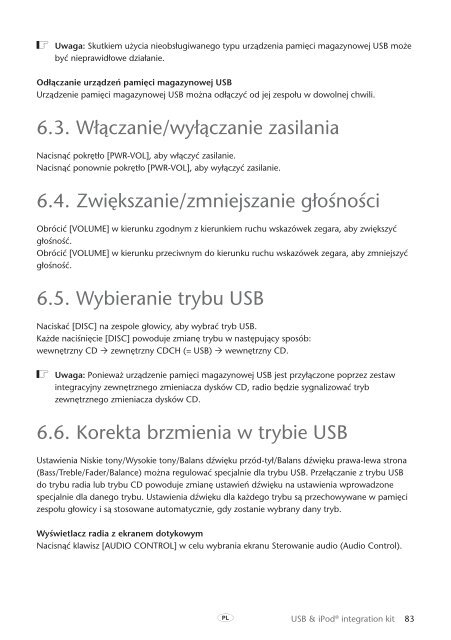 Toyota USB &amp;amp; iPod interface kit - PZ473-00266-00 - USB &amp; iPod interface kit (Czech, Hungarian, Polish, Russian, Slovak, Ukrainian) - mode d'emploi