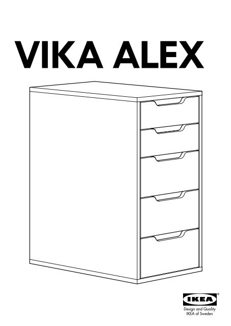Ikea ALEX caisson &agrave; tiroirs - 50255287 - Plan(s) de montage