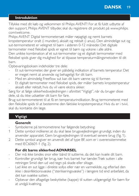 Philips Avent Digital baby thermometer set - User manual - DEU