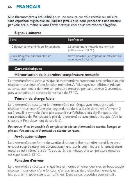 Philips Avent Digital baby thermometer set - User manual - DEU