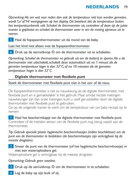 Philips Avent Digital baby thermometer set - User manual - DEU