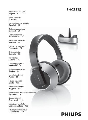 Philips Wireless hi-fi headphones - User manual - NLD