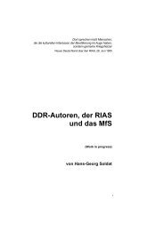 DDR-Autoren, der RIAS und das MfS - Hans-Georg Soldat