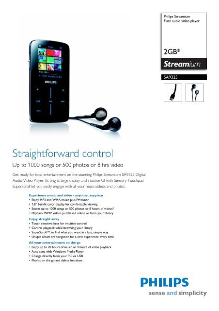 Philips Streamium Flash audio video player - Leaflet - AEN