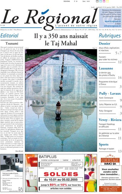 Il ya 350 ans naissait le Taj Mahal Dossier - Le Régional