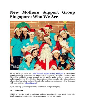 New Mothers Support Group Singapore Who We Are