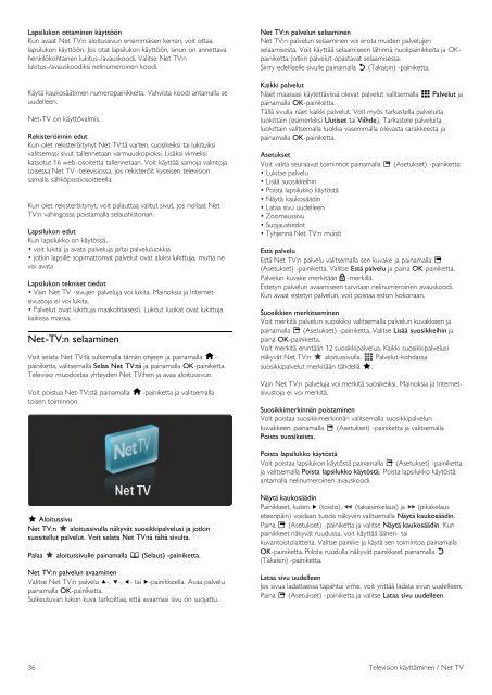 Philips LED TV - User manual - FIN