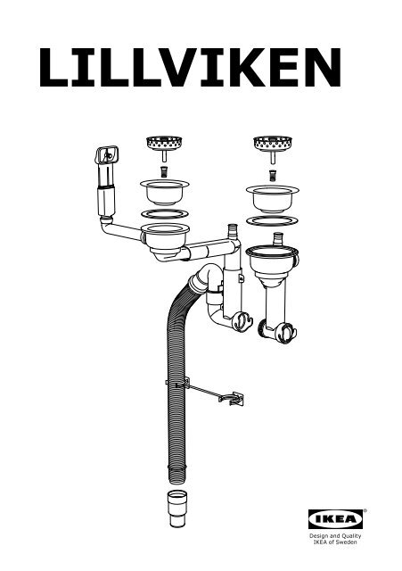 Ikea DOMSJ&Ouml; &eacute;vier &agrave;poser, 2 bacs - S49158174 - Plan(s) de montage