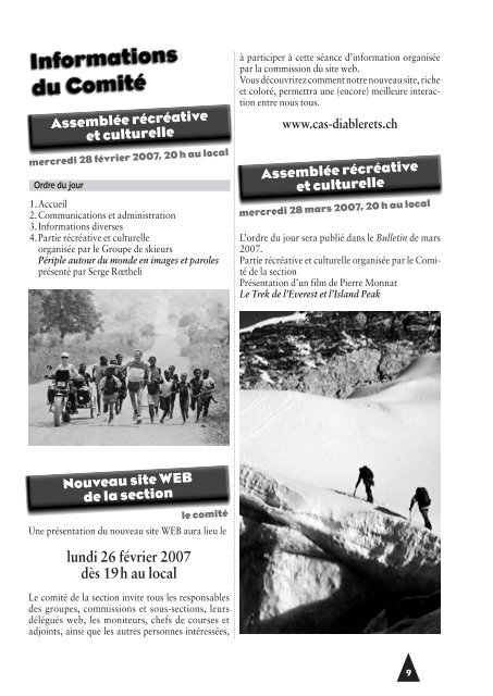 Votre publicité serait lue - Club Alpin Suisse - Section des Diablerets