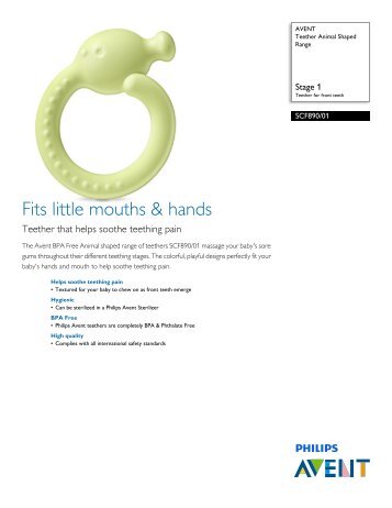 Philips Avent Teether Animal Shaped Range - Leaflet - AEN