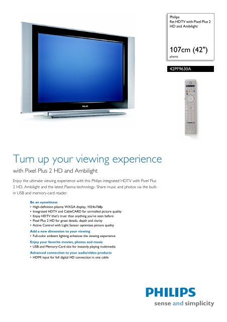 Philips flat HDTV - Leaflet - AEN