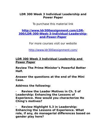 leadership and power paper During his career he has served in a variety of executive leadership experience in industries that include power, oil and gas, chemicals, pulp and paper,. leadership and power paper During his career he has served in a variety of executive leadership experience in industries that include power, oil and gas, chemicals, pulp and paper,.