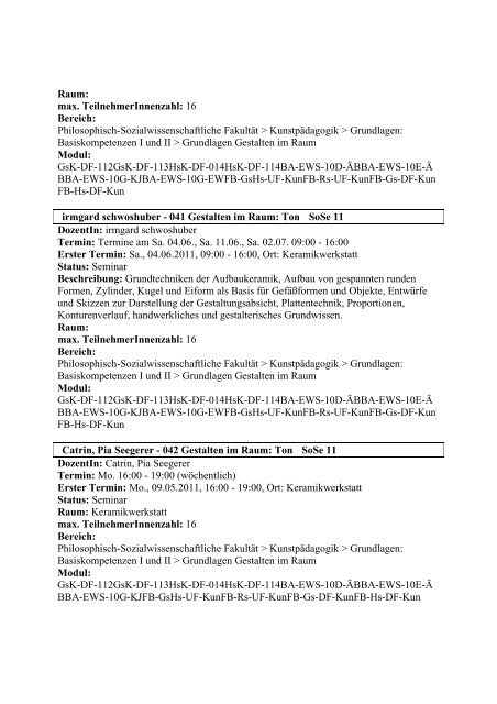 Vorlesung - Phil.-So. - Universität Augsburg