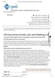 HR Executive email addresses