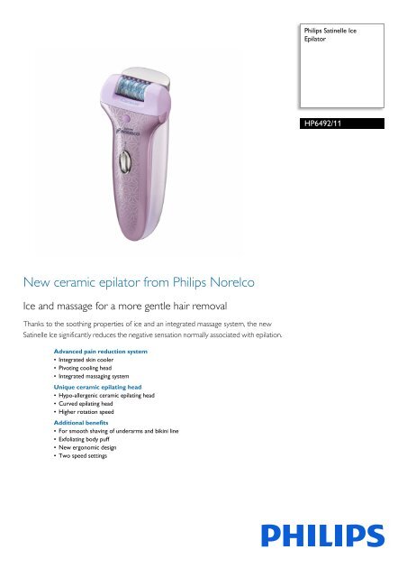 Philips Satinelle Ice Epilator - Leaflet - AEN