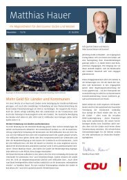 Newsletter Matthias Hauer MdB