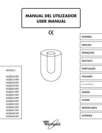 manual del utilizador user manual - Whirlpool Professional