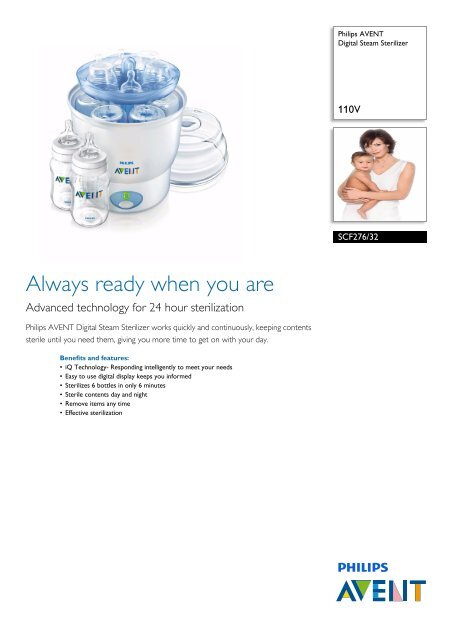 Philips AVENT Digital Steam Sterilizer - Leaflet - AEN