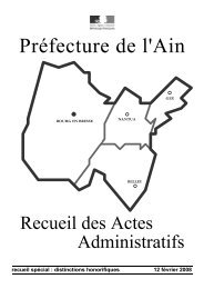 recueil spécial : distinctions honorifiques 12 ... - Préfecture de l'Ain