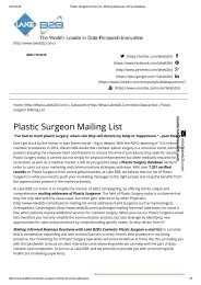 Plastic Surgeons email address lists