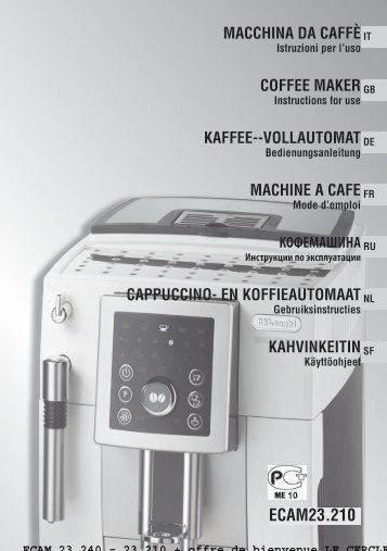 Delonghi ECAM 23.240.B - Notice d'utilisation - FR - De'Longhi - ECAM 23.240.B - Notice d'utilisation