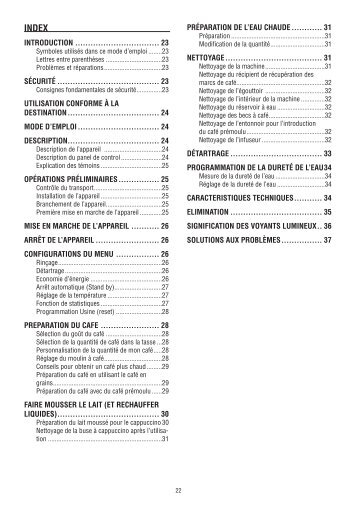 Delonghi Perfecta ESAM 5400 EX1 - Notice d'utilisation - FR - De'Longhi - Perfecta ESAM 5400 EX1 - Notice d'utilisation