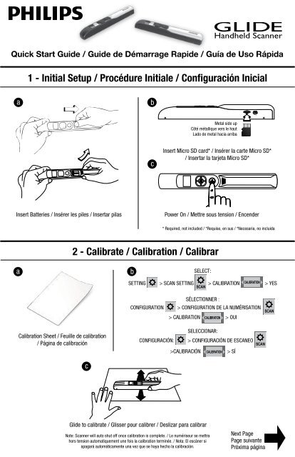 Philips Glide Handheld Scanner - Quick start guide - English - ENG