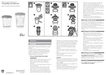 Philips Avent Breast milk storage cups - User manual - DEU