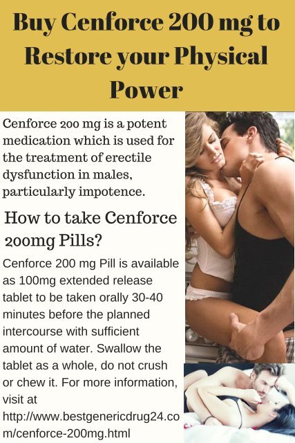 Buy Cenforce 200 mg Tablet to Cure Impotence Problem