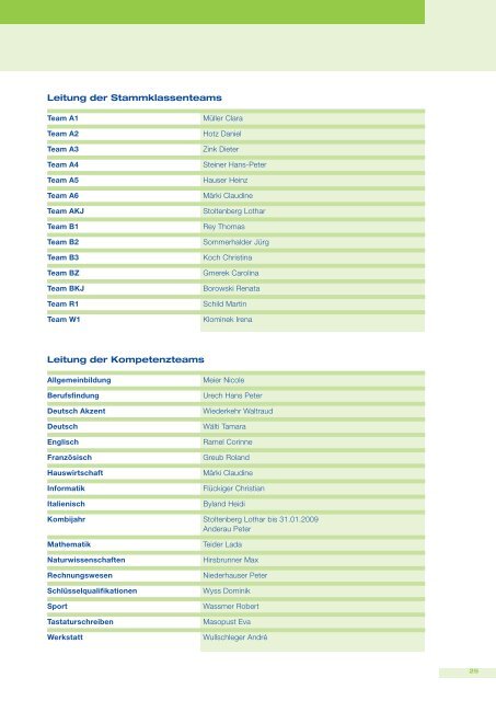 Jahresbericht Arbeitsjahr 2008 / 2009 - Kantonale Schule für ...