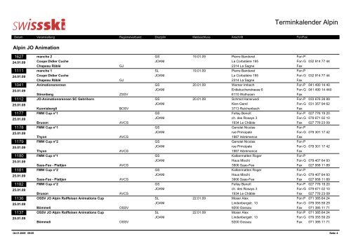 Terminkalender Alpin - Skiclub Oberiberg
