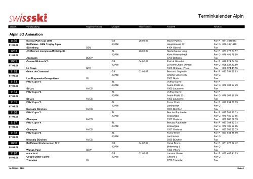 Terminkalender Alpin - Skiclub Oberiberg