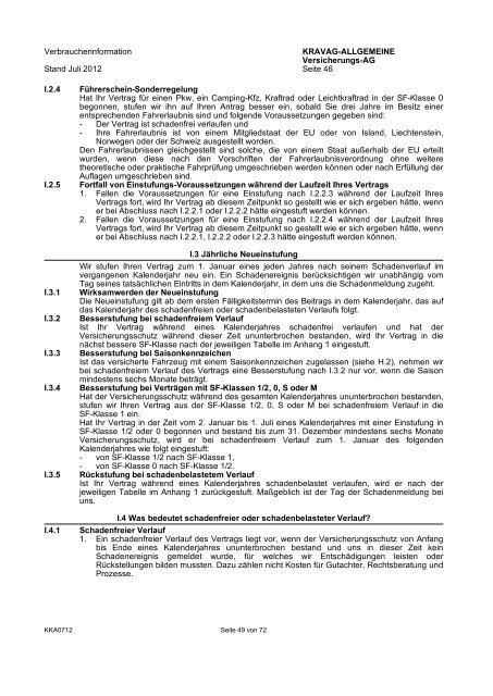 KRAVAG-ALLGEMEINE Kfz-Versicherung Verbraucherinformation ...